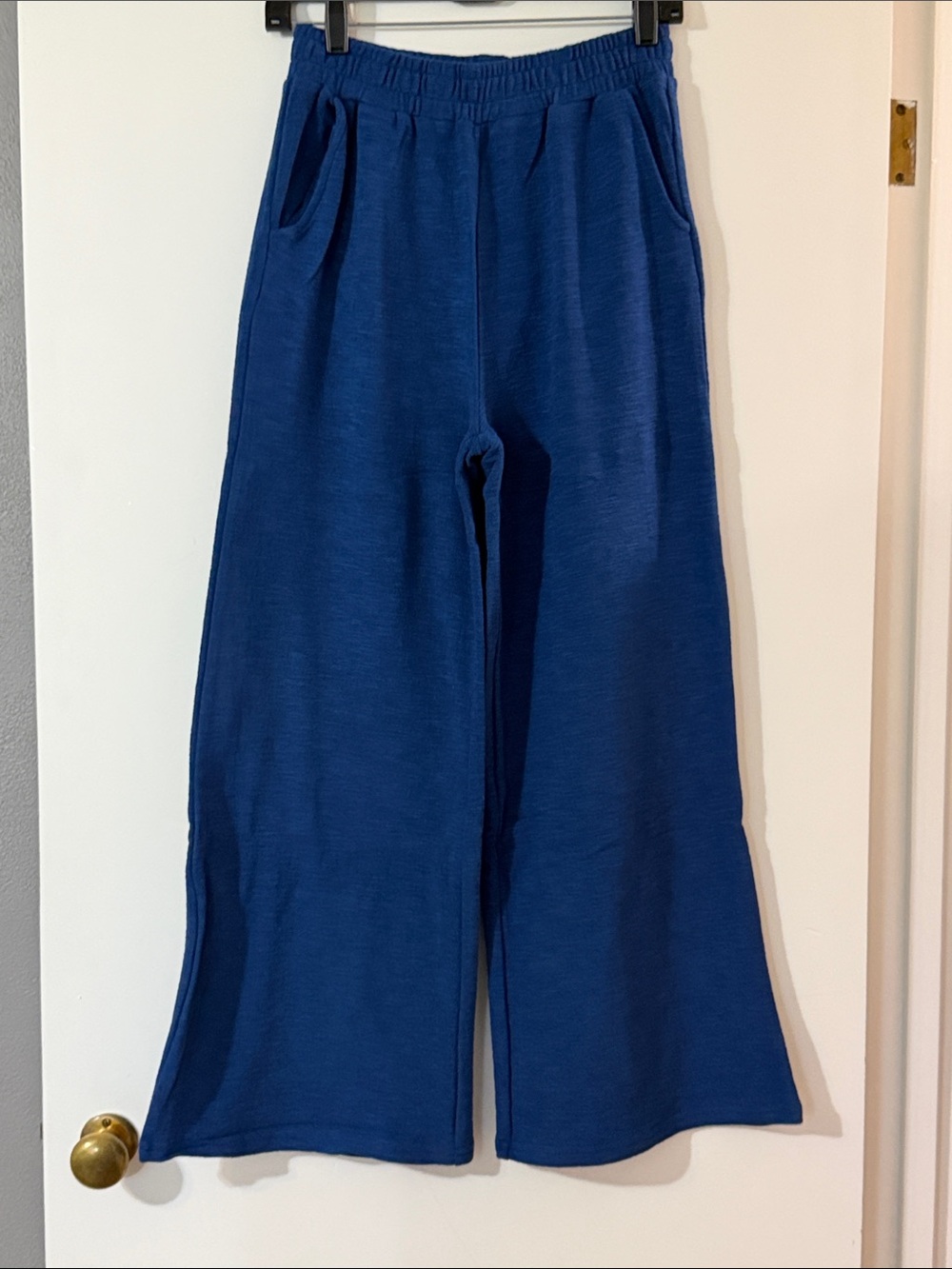 NWOT Zenana Relaxed Wide-Leg Knit Pants in Navy Blue